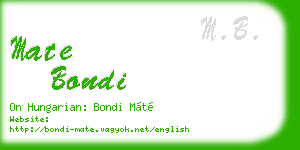 mate bondi business card
